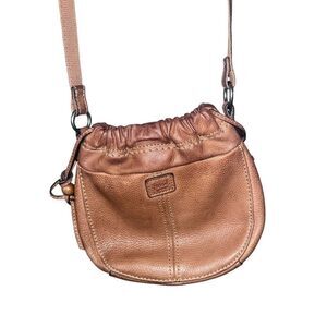 Authentic Fossil Small Leather Crossbody Bag Inside Pocket brown Lightweight